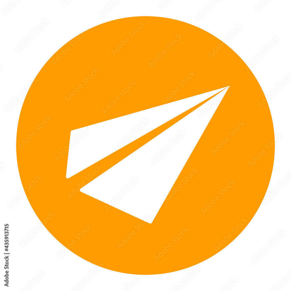 Paper plane, message symbol vector glyph icon Paper plane, message symbol vector glyph icon