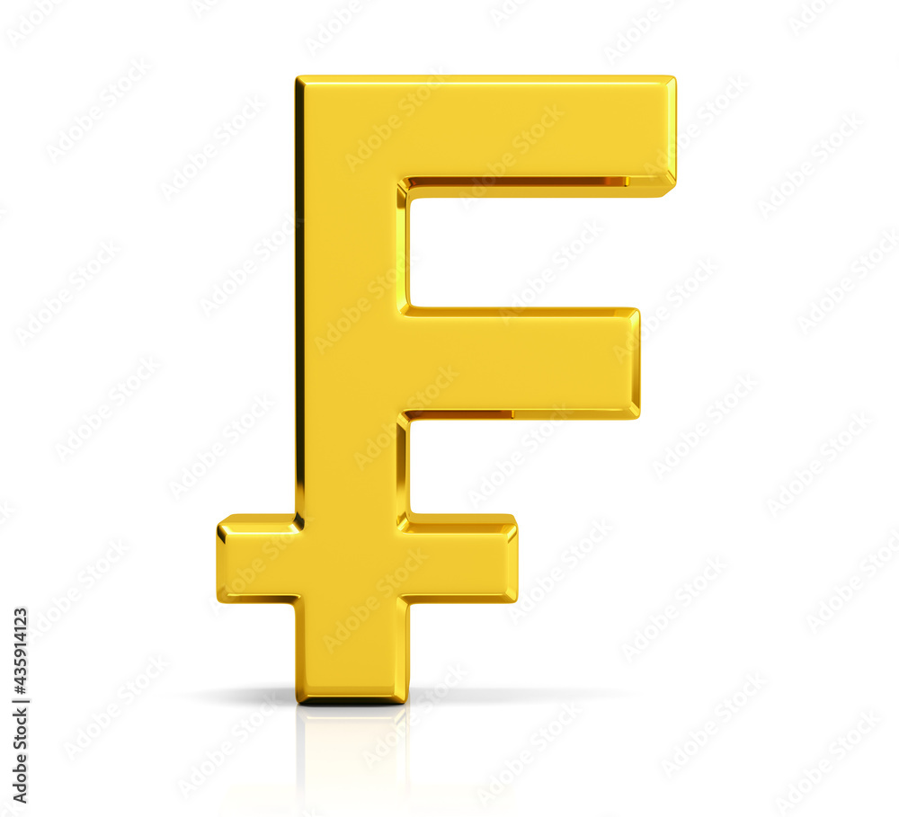 Swiss franc symbol isolated on white background. Swiss franc symbol isolated on white background.