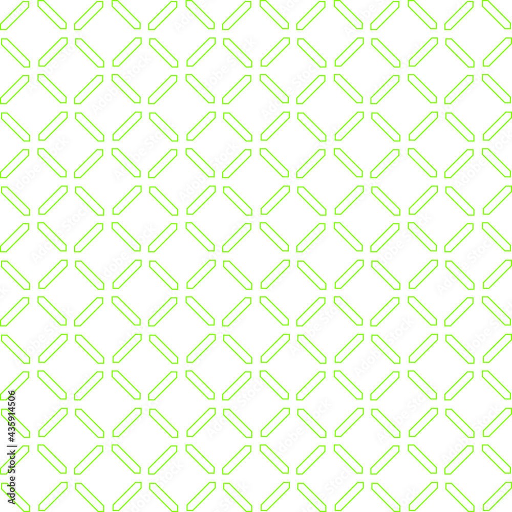 Simple seamless pattern made with lines, X cross geometric pattern, shapes with green color, white background Simple seamless pattern made with lines, X cross geometric pattern, shapes with green color, white background