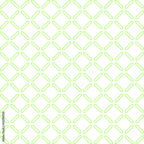 Simple seamless pattern made with lines, X cross geometric pattern, shapes with green color, white background