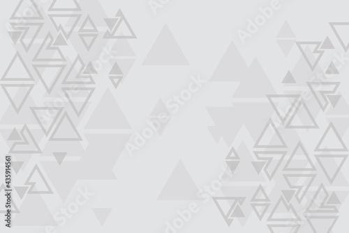 Abstract background, gray pattern, symmetrical geometric shapes, vector triangles background, geometry template, black and white banner or layout 