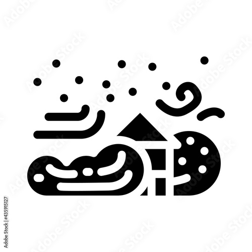 sandstorm disaster glyph icon vector. sandstorm disaster sign. isolated contour symbol black illustration