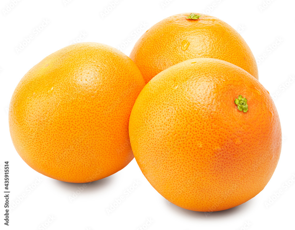 grapefruits isolated on white background. clipping path