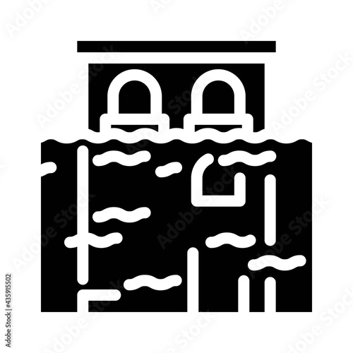 flood disaster glyph icon vector. flood disaster sign. isolated contour symbol black illustration