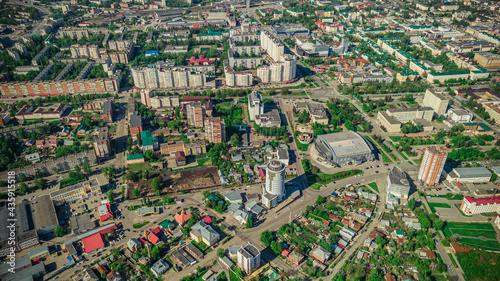 aerial photography of the city of Penza in the summer