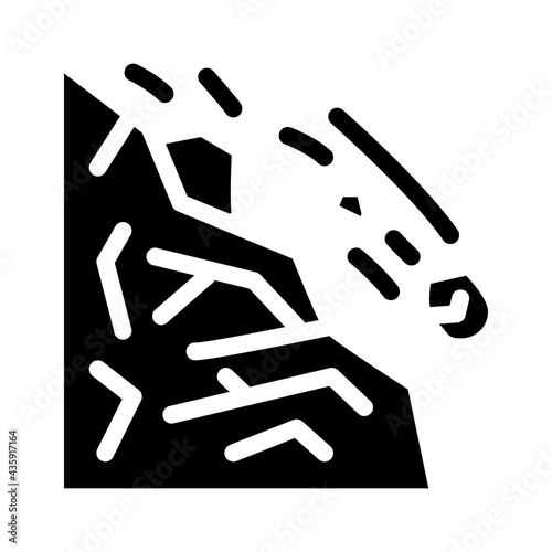 landslide disaster glyph icon vector. landslide disaster sign. isolated contour symbol black illustration