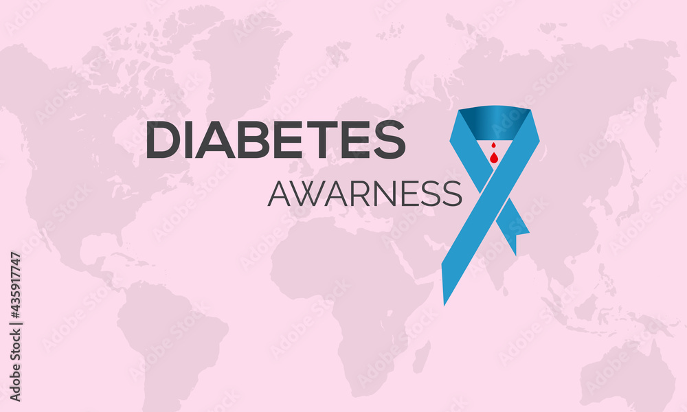Fototapeta premium Diabetes Awareness Vector Banner Illustration. Awareness Campaign Vector Background, Banner, Poster, Card Template.