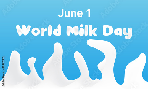 World Milk Day Vactor Banner Background Illustration. Awareness Campaign Vector Background, Banner, Poster, Card Template.