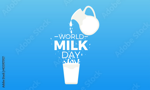 World Milk Day Vactor Banner Background Illustration. Awareness Campaign Vector Background, Banner, Poster, Card Template.