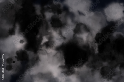 Digitally painted black background with ink stain look