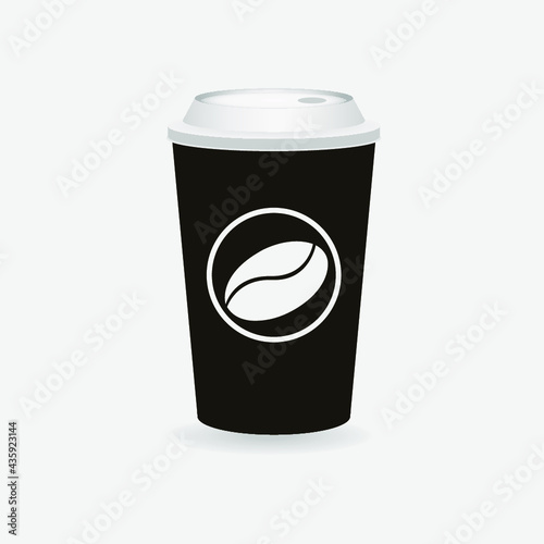 Coffee Cup - Mockup template for cafe, restaurant corporate identity design. Black, White, Brown Cardboard Coffee Cup Mockup. Vector template of disposable plastic and paper tableware for hot drinks