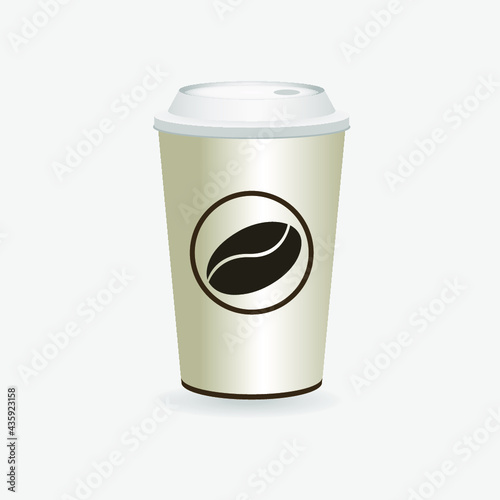 Coffee Cup - Mockup template for cafe, restaurant corporate identity design. Black, White, Brown Cardboard Coffee Cup Mockup. Vector template of disposable plastic and paper tableware for hot drinks