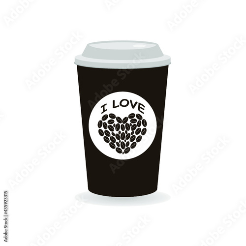 Coffee Cup - Mockup template for cafe, restaurant corporate identity design. Black, White, Brown Cardboard Coffee Cup Mockup. Vector template of disposable plastic and paper tableware for hot drinks