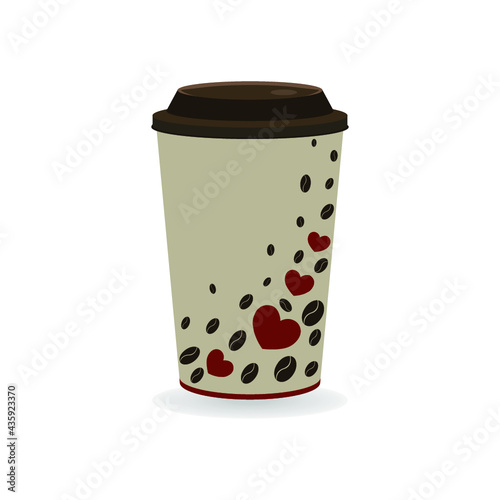 Coffee Cup - Mockup template for cafe, restaurant corporate identity design. Black, White, Brown Cardboard Coffee Cup Mockup. Vector template of disposable plastic and paper tableware for hot drinks