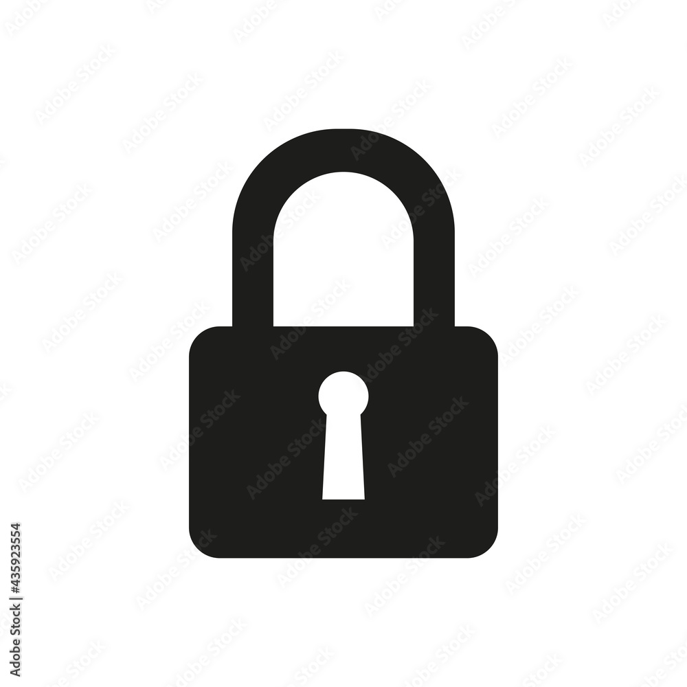 Graphic flat padlock icon for your design and website Graphic flat padlock icon for your design and website