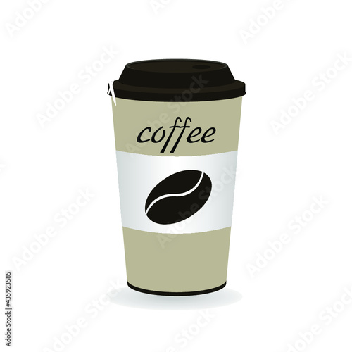 Coffee Cup - Mockup template for cafe, restaurant corporate identity design. Black, White, Brown Cardboard Coffee Cup Mockup. Vector template of disposable plastic and paper tableware for hot drinks