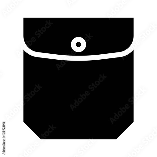 patch pocket with welt top and flap glyph icon vector. patch pocket with welt top and flap sign. isolated contour symbol black illustration