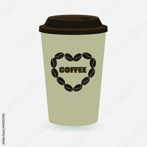 Coffee Cup - Mockup template for cafe, restaurant corporate identity design. Black, White, Brown Cardboard Coffee Cup Mockup. Vector template of disposable plastic and paper tableware for hot drinks