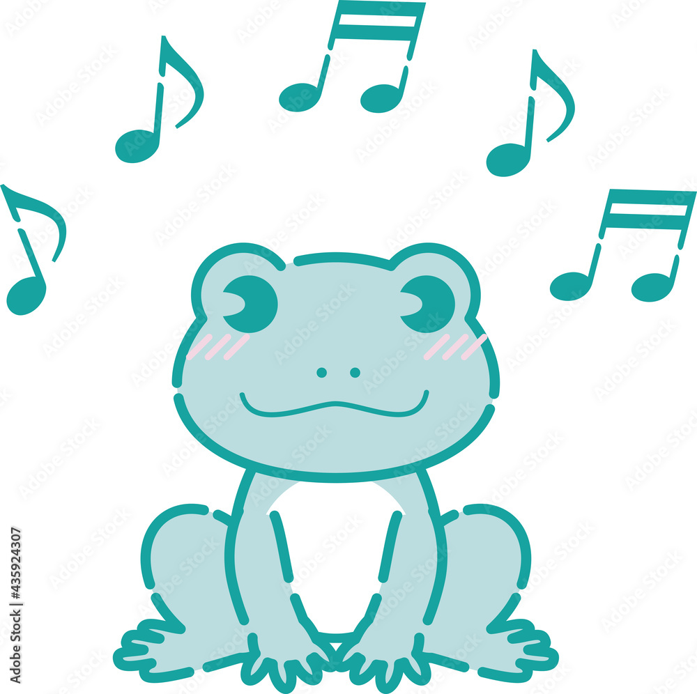 梅雨 夏 カエルの合唱 80年代 80 S ファンシー かえる 蛙 かわいい イラスト素材 Stock Vector Adobe Stock