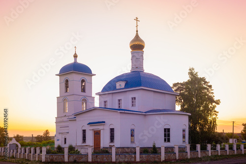 Orthodox Church in the evening, at sunset.