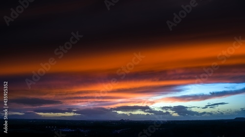 sunset or dawn sky, cloudy landscape . background of clouds