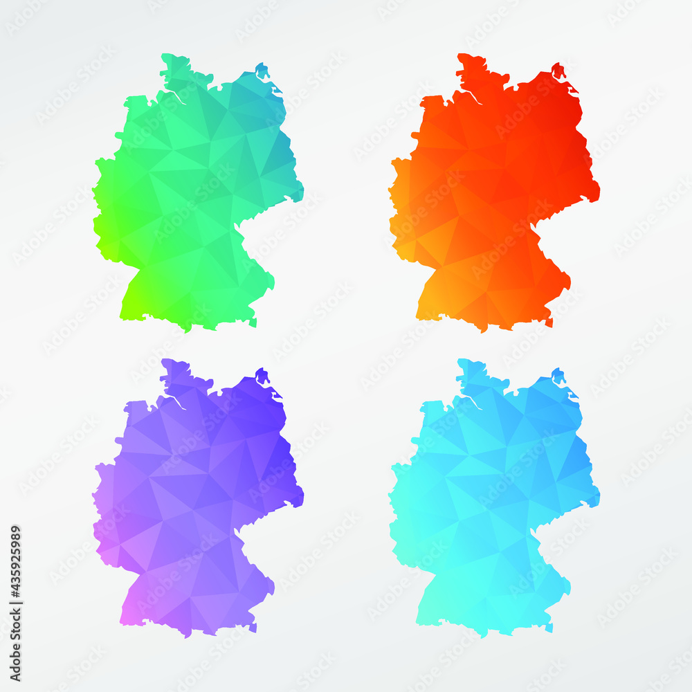 Germany Low Poly Map Clip Art Design. Geometric Polygon Graphic National Icon. Vector Illustration Symbol.