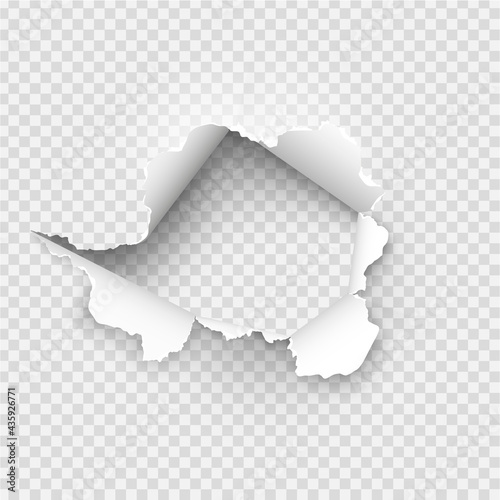 Obraz na plátně ragged Hole torn in ripped paper on background