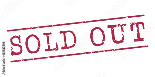 Sold Out Stamp Retro Postmark. Silhouette Postal Passport. Seal Vector Icon. Badge Vintage Postage Design.