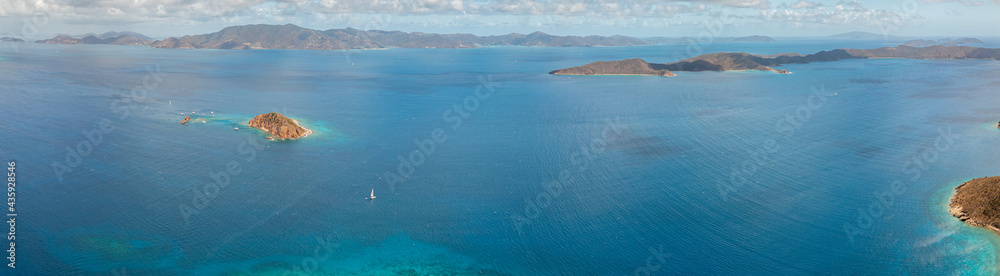 Aerial View of BVI Islands, Panoramic - No. 2