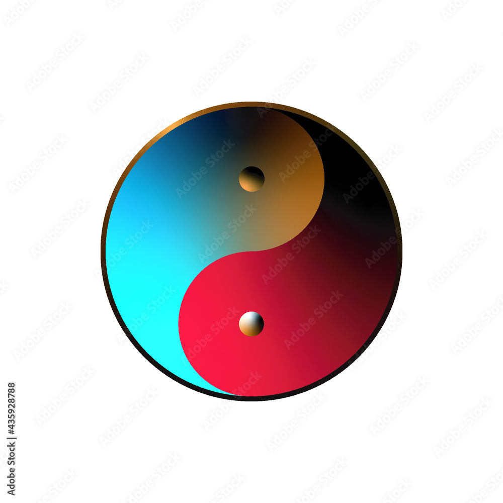 Multicolor Yin and Yang symbol of harmony and balance Multicolor Yin and Yang symbol of harmony and balance