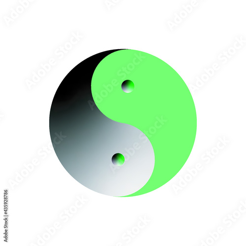Multicolor Yin and Yang symbol of harmony and balance