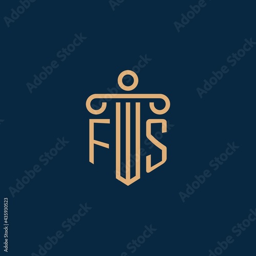 FS initial for law firm logo, lawyer logo with pillar