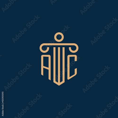 AC initial for law firm logo, lawyer logo with pillar