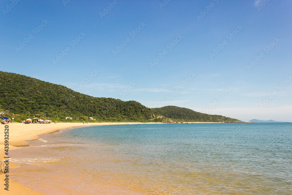 Tropical beach landscape. Bombinhas beach in Santa Catarina state.