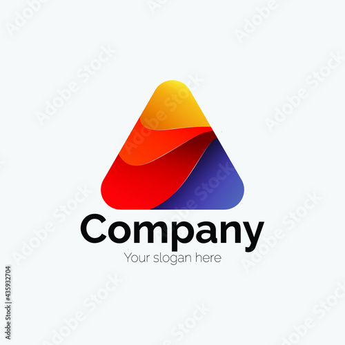 Triangle Logotype, Company logotype,  Triangle, Triangle icon, Stable, Colorful, Modern logo, 4 Gradient, business logotype, Geometric logotype