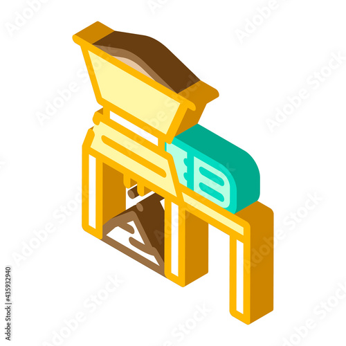 household waste shredder isometric icon vector. household waste shredder sign. isolated symbol illustration