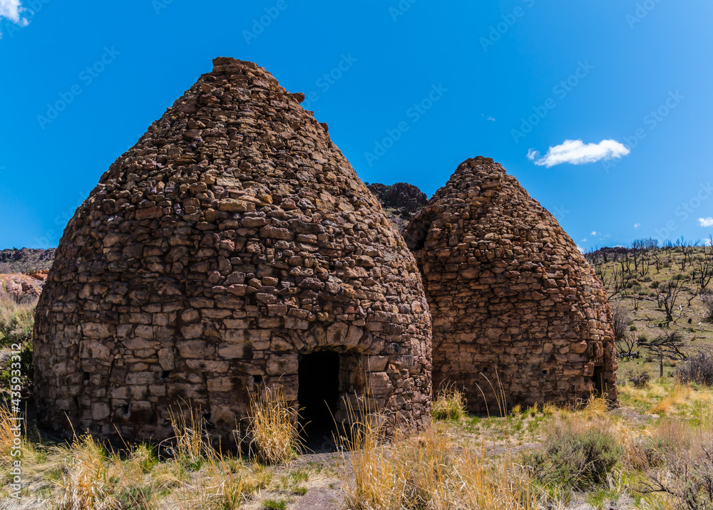 Naklejka premium Historical Panaca Summit Charcoal Kilns, Lincoln County, Nevada, USA