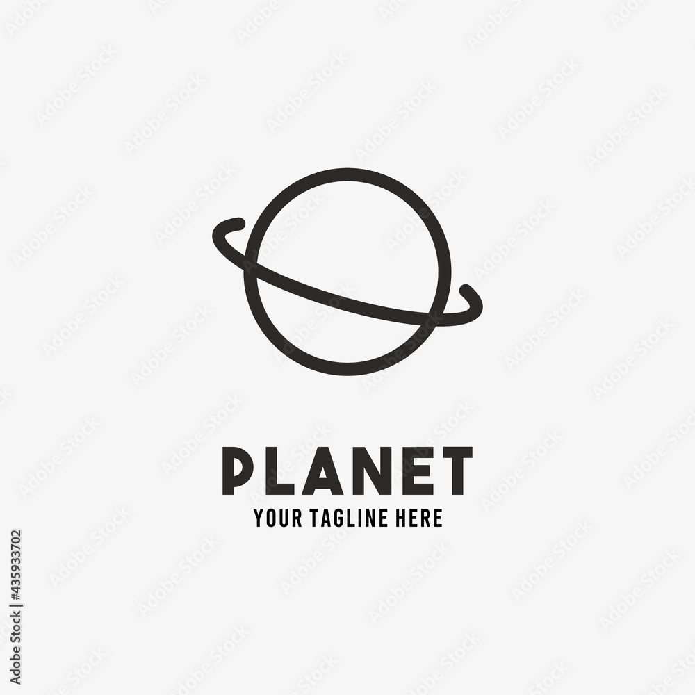 Planet line style design symbol logo illustration vector graphic template Planet line style design symbol logo illustration vector graphic template