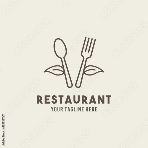 Restaurant flat style design symbol logo illustration vector graphic template