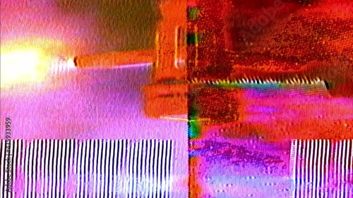 Analog Video Art Multicolored Abstract Shapes Signal Distortion