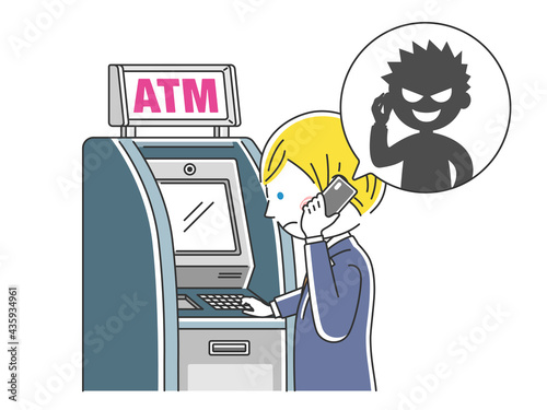 振り込め詐欺の被害にあう人のイラスト