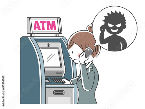 振り込め詐欺の被害にあう人のイラスト