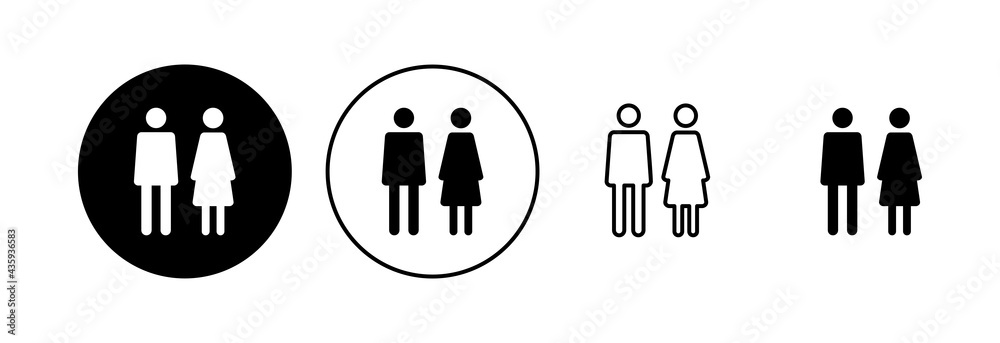 Man and woman icon set. male and female symbol