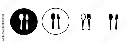 spoon and fork icon set. spoon, fork and knife icon vector. restaurant icon