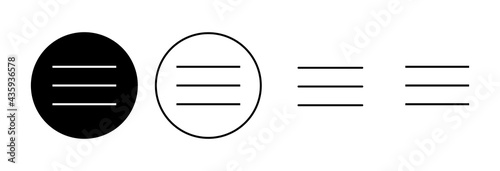 Menu Icon set. web menu icon. hamburger menu symbol