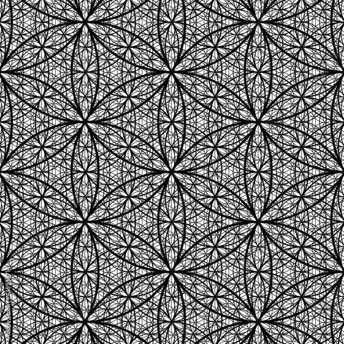 Deep Flower of Life Pattern - Intense Sacred Geometry Pattern Vector AI - 4 Layers of Recursion