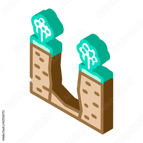 karst sinkhole disaster isometric icon vector. karst sinkhole disaster sign. isolated symbol illustration