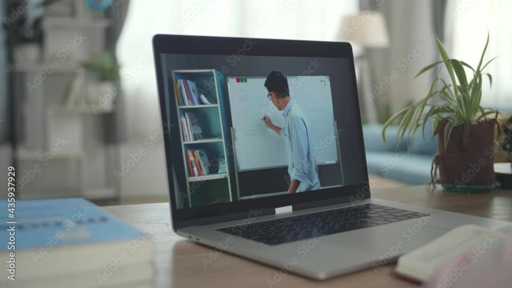 School Teen Girl Student Distance Learning With Online Teacher On Computer Screen. Web Tutor Gives Remote Class Teaching Teenage Pupil Elearning From Home. Over Shoulder Close Up View
School Teen Girl Student Distance Learning With Online Teacher On Computer Screen. Web Tutor Gives Remote Class Teaching Teenage Pupil Elearning From Home. Over Shoulder Close Up View