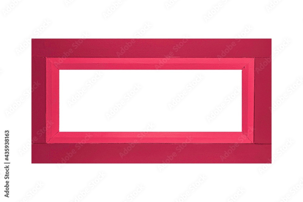 Red wooden picture frame isolated on a white background Red wooden picture frame isolated on a white background