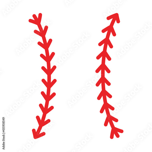 Vector Baseball Stitches Illustration on White Background